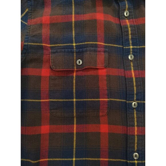 Armani Exchange Red & Navy Plaid Button-Up Flannel Shirt L/S Mens Size L Cotton - Picture 5 of 7